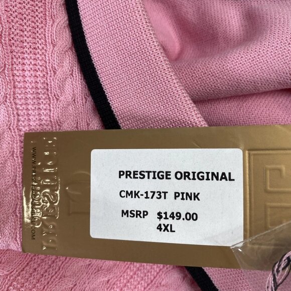 NEW PRESTIGE Men’s Belair Luxury Short Sleeve Knit Polo Shirt Size 4XL Pink - Picture 9 of 9